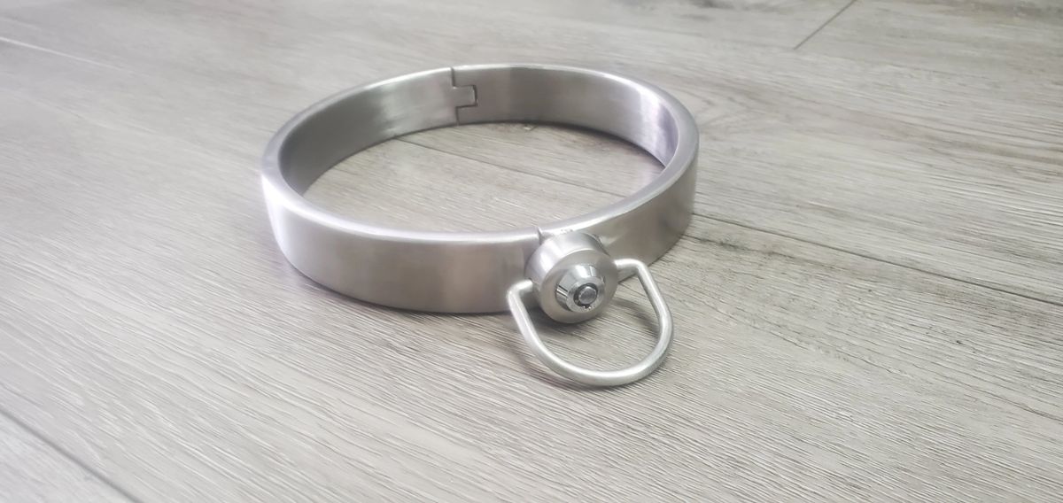 Stainless Steel 1" Wide Locking Slave Neck Collar w/ D-Ring Hinged Day  Owned BDSM Bondage