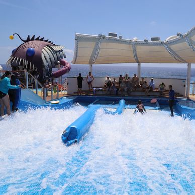 Swimming pool in the cruise.