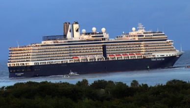 a large cruise ship in the middle of the ocean