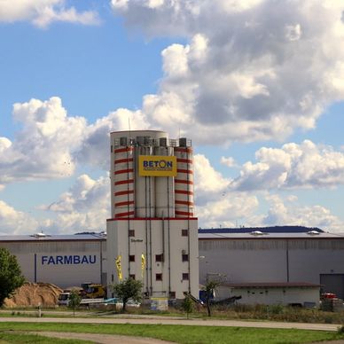 a large building with a sign on the side of it