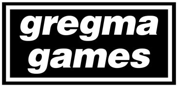Logo of Gregma Games in bold white text on black background.