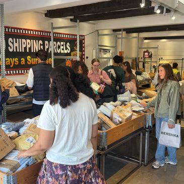 busy store with excited people