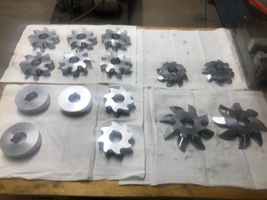Foam router blade stack - left and right side - stackable to 8" tall.