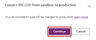 Convert from Sandbox to Production
