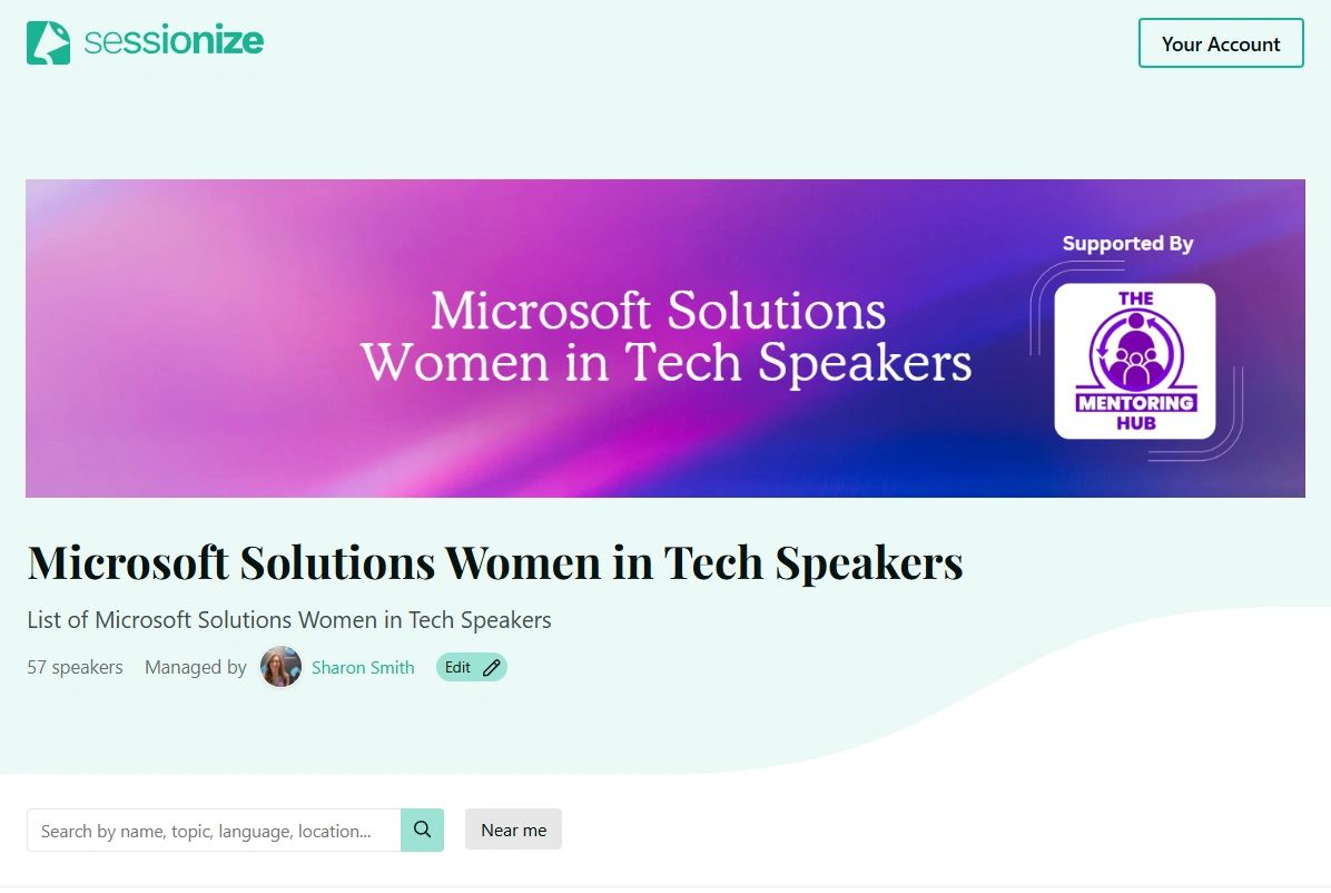 Sessionize Icon Promoting Women in Tech Speakers through Lists on Sessionize.com