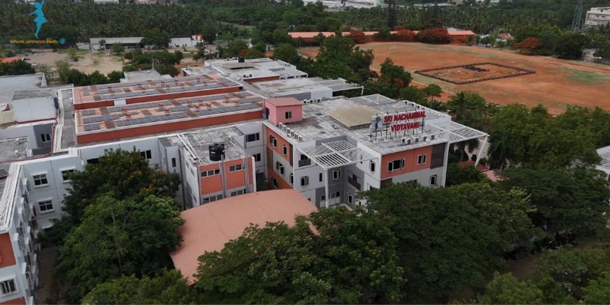 Aerial view of Sri Nachammal Vidyayaan school building.