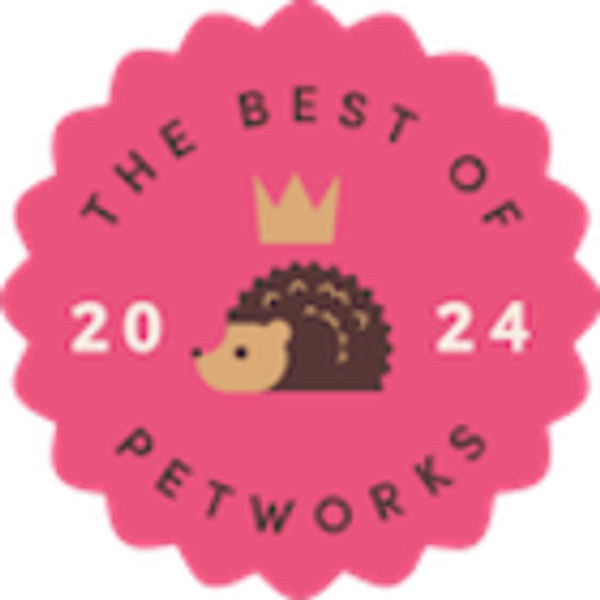Badge with hedgehog and text 'The Best of 2024 Petworks'