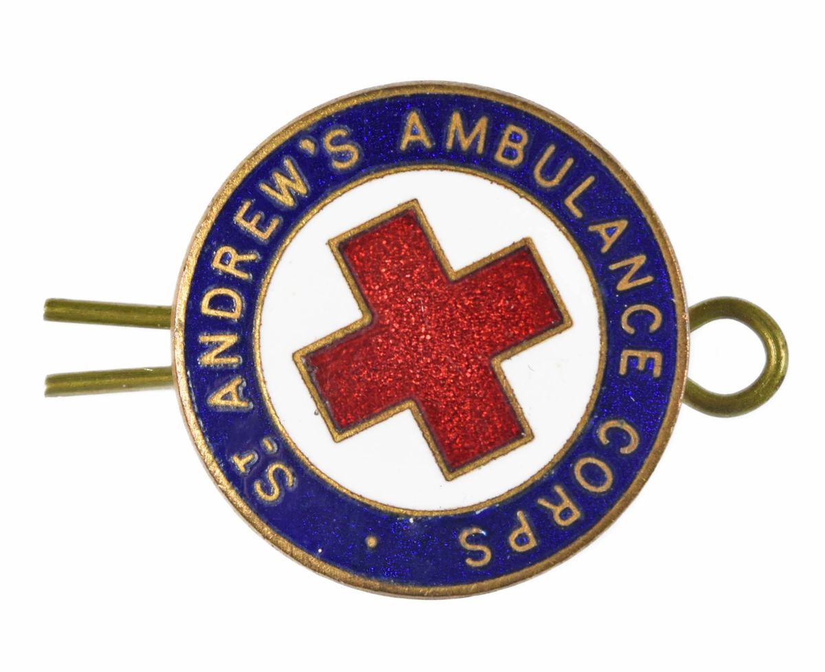 St Andrews Ambulance Corps Workers Enamel Cap Badge