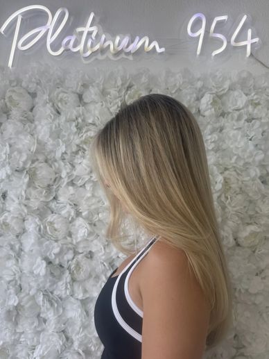 Fort Lauderdale dimensional blonde partial highlight with soft blended color