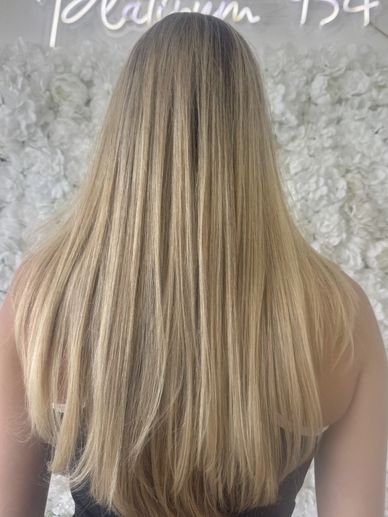 Fort Lauderdale partial highlight blonde hair color by Platinum 954 Hair Salon