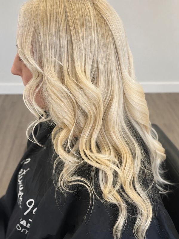 Butter blonde platinum hair transformation at Platinum 954 Hair Salon