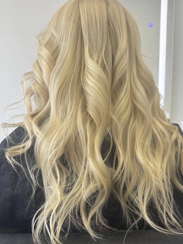Butter blonde bleach and tone at Platinum 954 Hair Salon