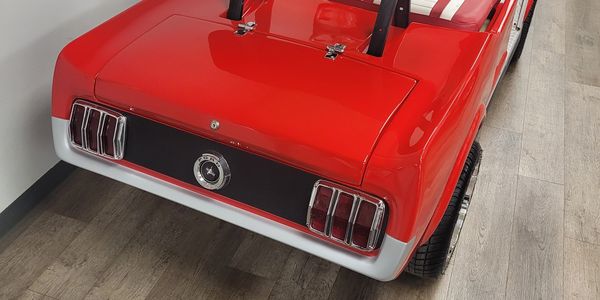 1965 replica of a Mustang back storage