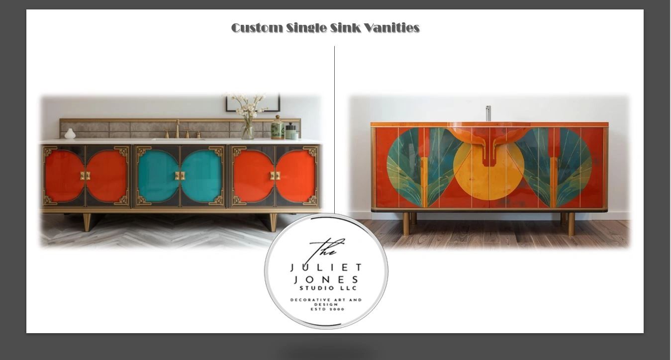 custom art deco vanities, bathroom vanities, freestanding, Alpharetta, Milton, Johns Creek, Cumming