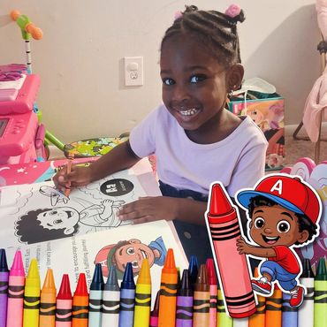 Our special friend is on a coloring adventure! 