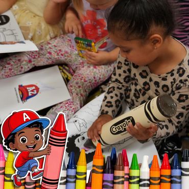 Friends having fun coloring at school!