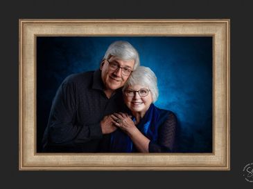 Custom portrait of an older couple for their 40th anniversary
