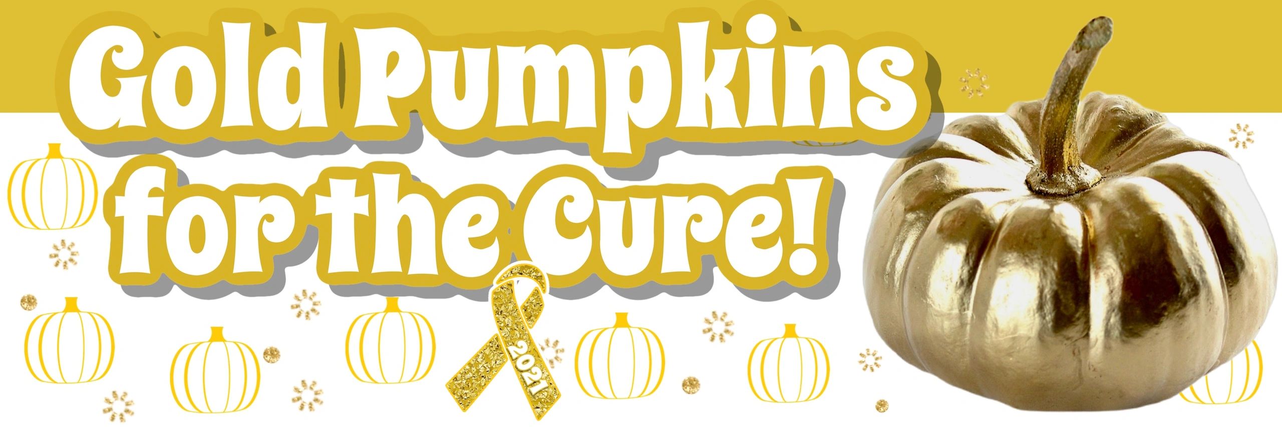 Gold Pumpkins for the Cure event promotion with a golden pumpkin image.