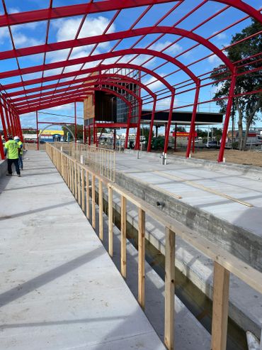 Structural framing at car wash