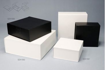 A set of black and white gift boxes