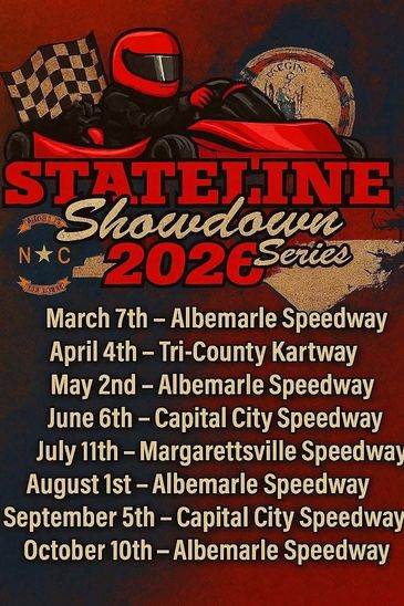 State Line Showdown 2023 go-kart racing series with event dates and locations.