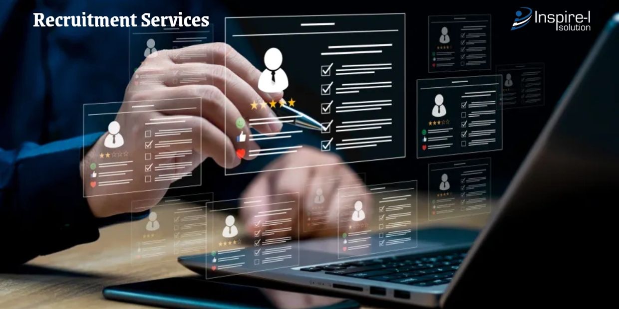 Recruitment consultant reviewing candidate profiles for a hiring agency in Ahmedabad, Gujarat, India