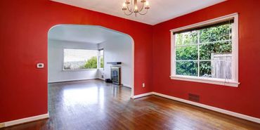 Interior of a home with red walls
