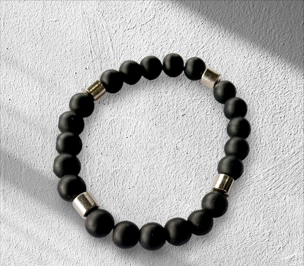 Black Onyx Beads Frosted