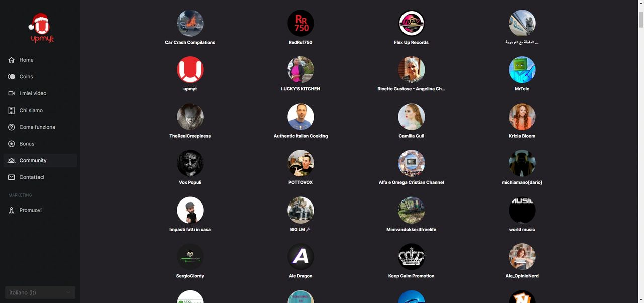 La community di Youtubers Upmyt YouTube