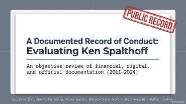 Title slide for evaluating Ken Spalthoff's conduct review.