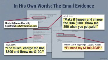 Email evidence showing payment demands related to HOA charges.