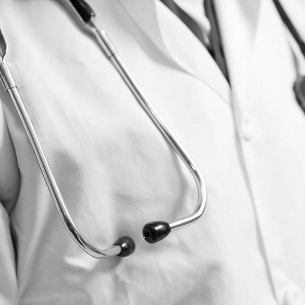 Doctor with stethoscope around his neck
