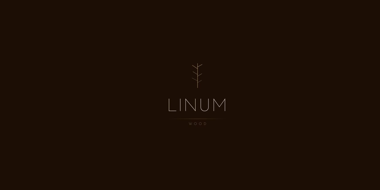 Logo minimalista de Linum Wood con árbol