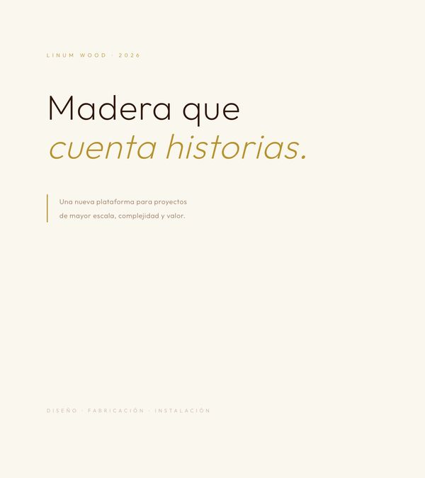 Frase promocional sobre madera que cuenta historias.