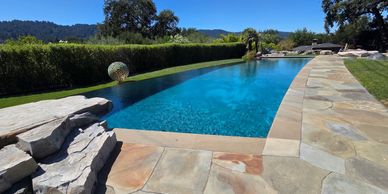 New pool start-up service in San Jose with plaster brushing and water chemistry balancing.