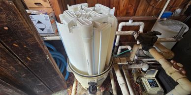 DE and cartridge pool filter cleaning service in San Jose improving water circulation and clarity.