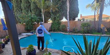 Weekly pool cleaning service in San Jose including brushing, skimming, and water chemistry balancing