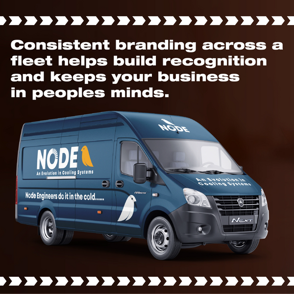 Tradespersons vehjicle with vinyl graphics