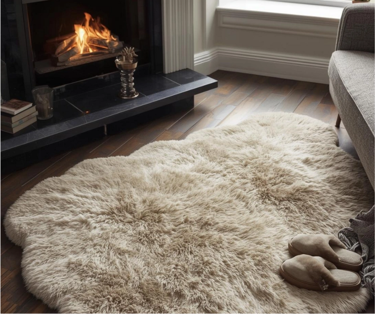 Comfortable, cosy, clean home, rug, sofa, upholstery. 