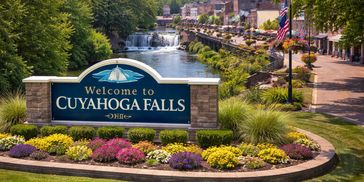 PICTURE OF SIGN IN CUYAHOGA FALLS WELCOMING EVERYONE TO THE COMMUNITY