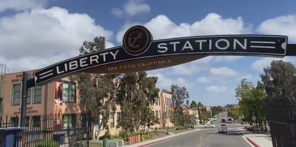 Entrance archway for Liberty Station in San Diego, California.