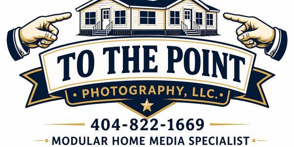 Logo for To The Point Photography, a modular home media specialist.