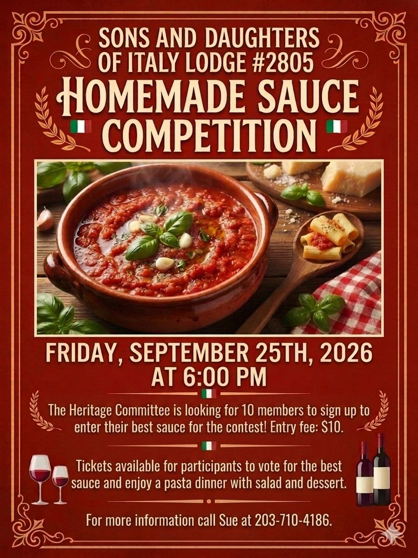 Announcement for a homemade sauce competition on September 25, 2026.