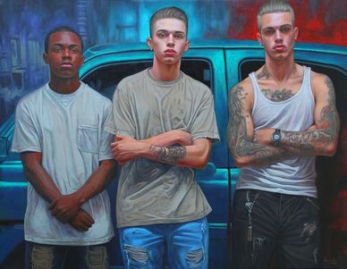 "Bellmore Train Station" Acrylic on Canvas, 20"x 16". Year: 2024 