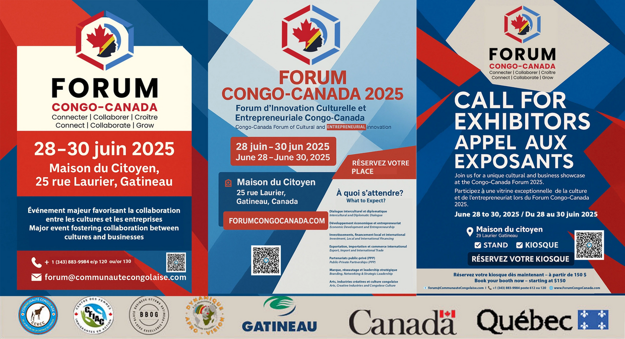 Forum Congo Canada 2025: 28 au 30 juin à Gatineau