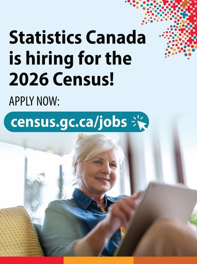Join the 2026 Census team for meaningful work and community impact!
Apply now: census.gc.ca/jobs.

