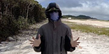 A Cambodian activist in disguise while filming a video released in November 2020. (Supplied)