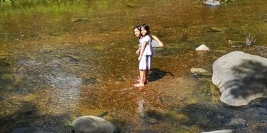 kids in the river