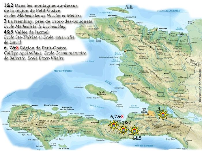 haiti map earthquake schools