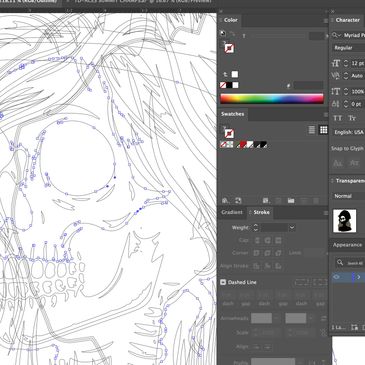 The creation of vector artwork.